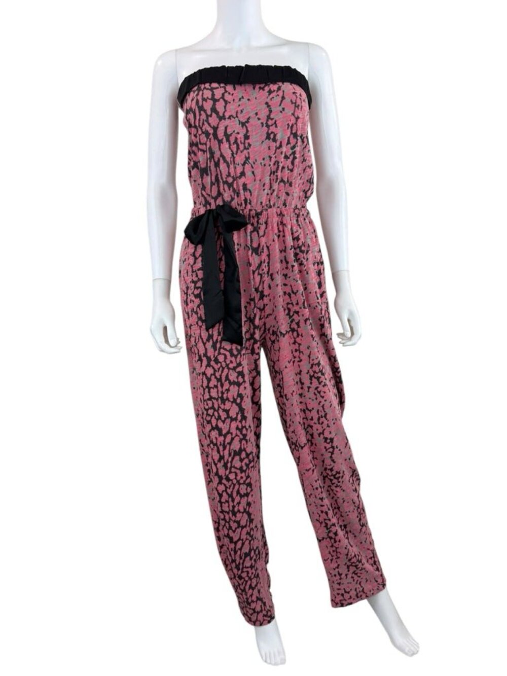 ATM Pink Leopard Print Jumpsuit Size XS